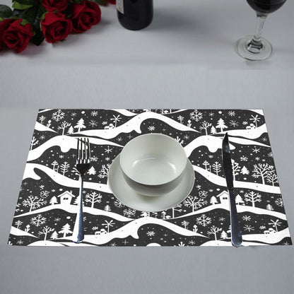Winter Town Table Placemat (set of 6) Placemats 12" x 18" (Set of 6) DeRose Seasonal