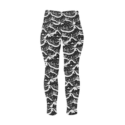Winter Town Women's Plus Size High Waited Leggings Women's High Waist Leggings(Plus Size)(ModelL45) - DeRose Seasonal