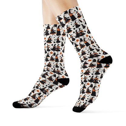 Witches Halloween Polyester Crew Socks 3 sizes - DeRose Seasonal