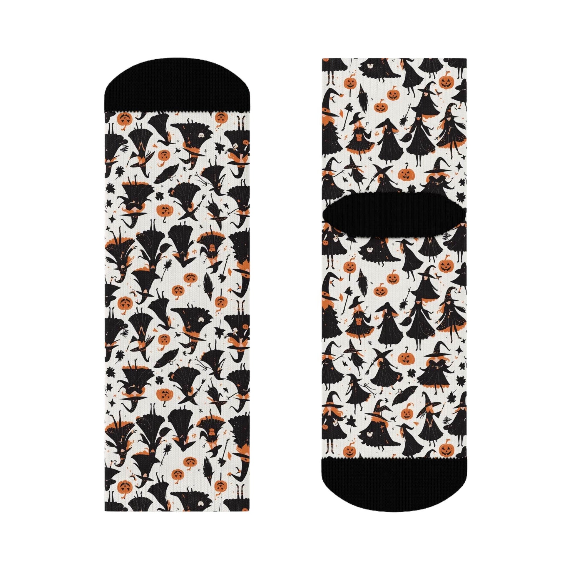 Witches Halloween Polyester Crew Socks 3 sizes - DeRose Seasonal