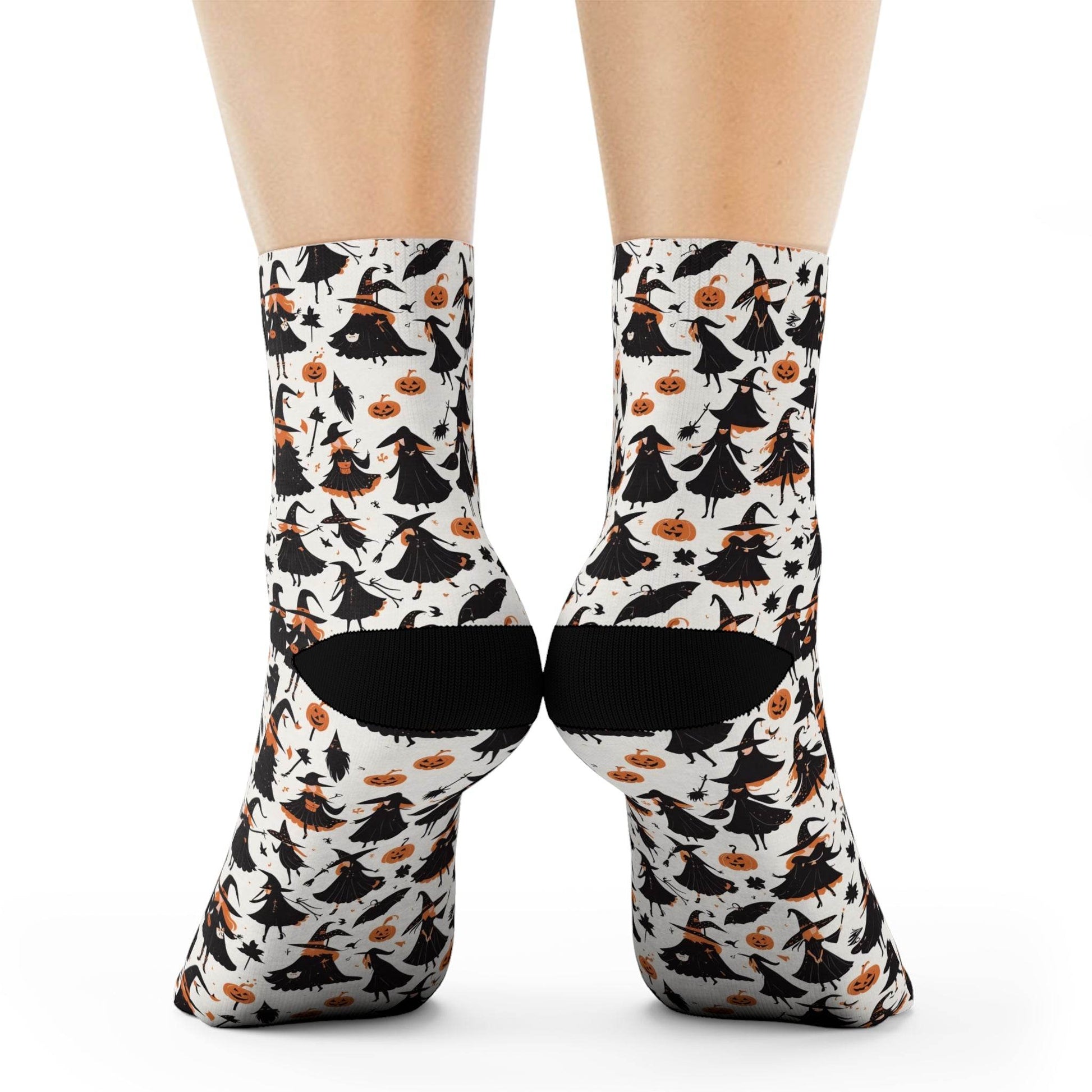 Witches Halloween Polyester Crew Socks 3 sizes - DeRose Seasonal