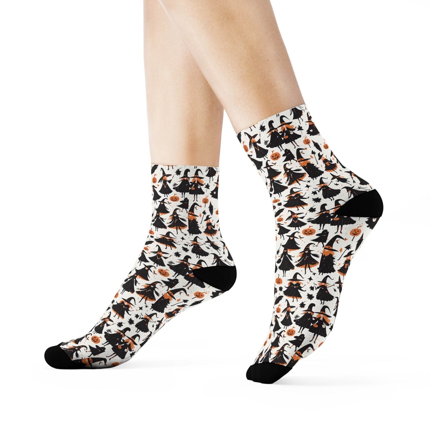 Witches Halloween Polyester Crew Socks 3 sizes - DeRose Seasonal