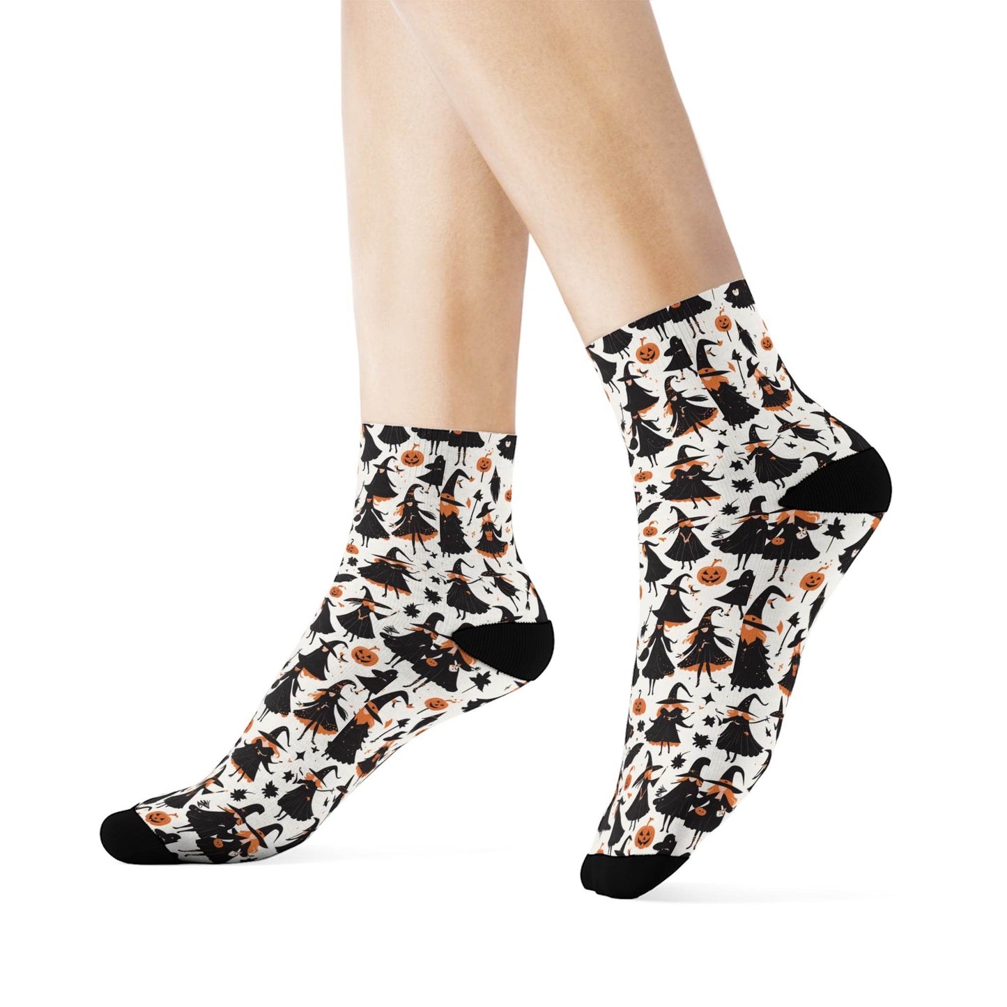 Witches Halloween Polyester Crew Socks 3 sizes - DeRose Seasonal