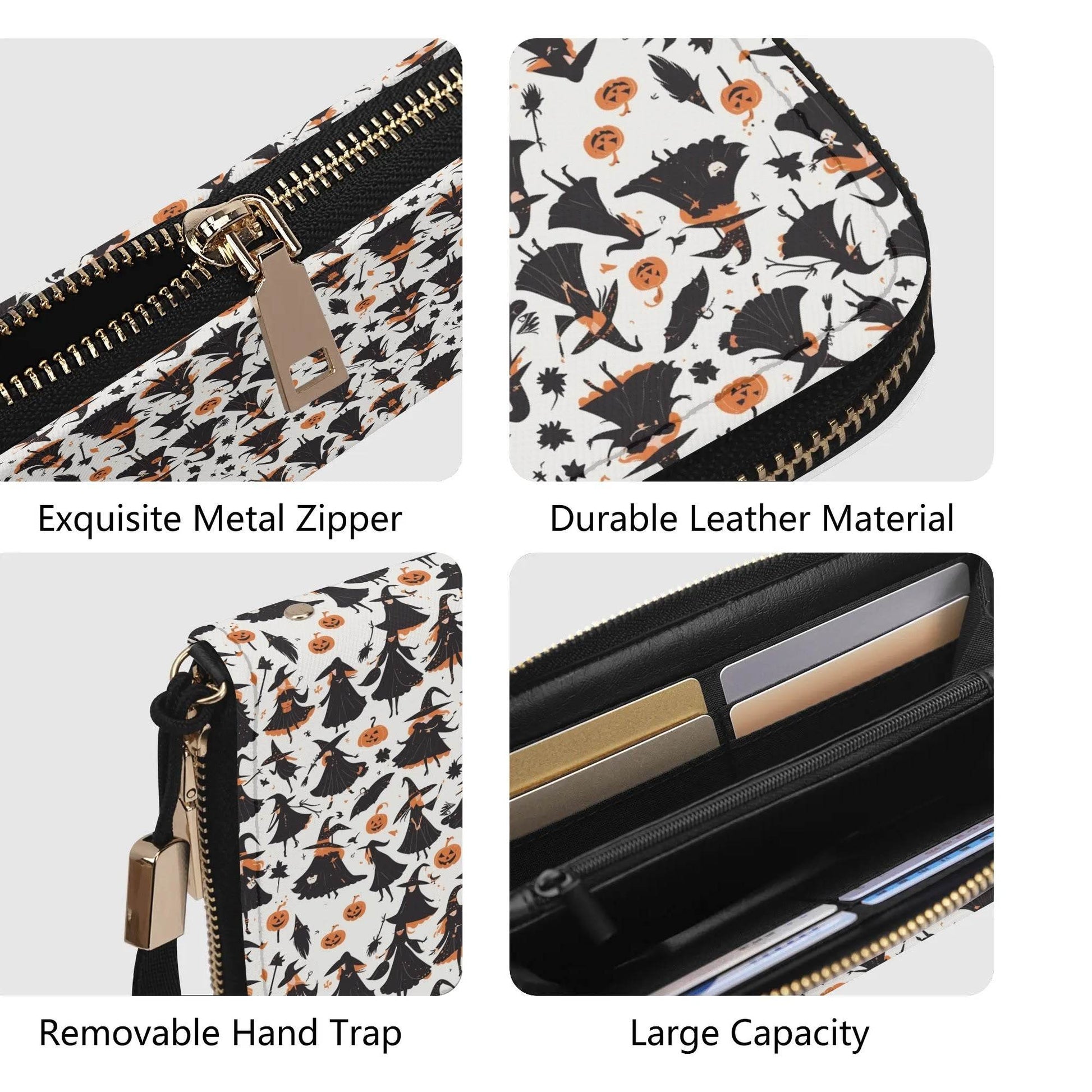 Witches Leather Zipper Wristlet Wallet - DeRose Seasonal