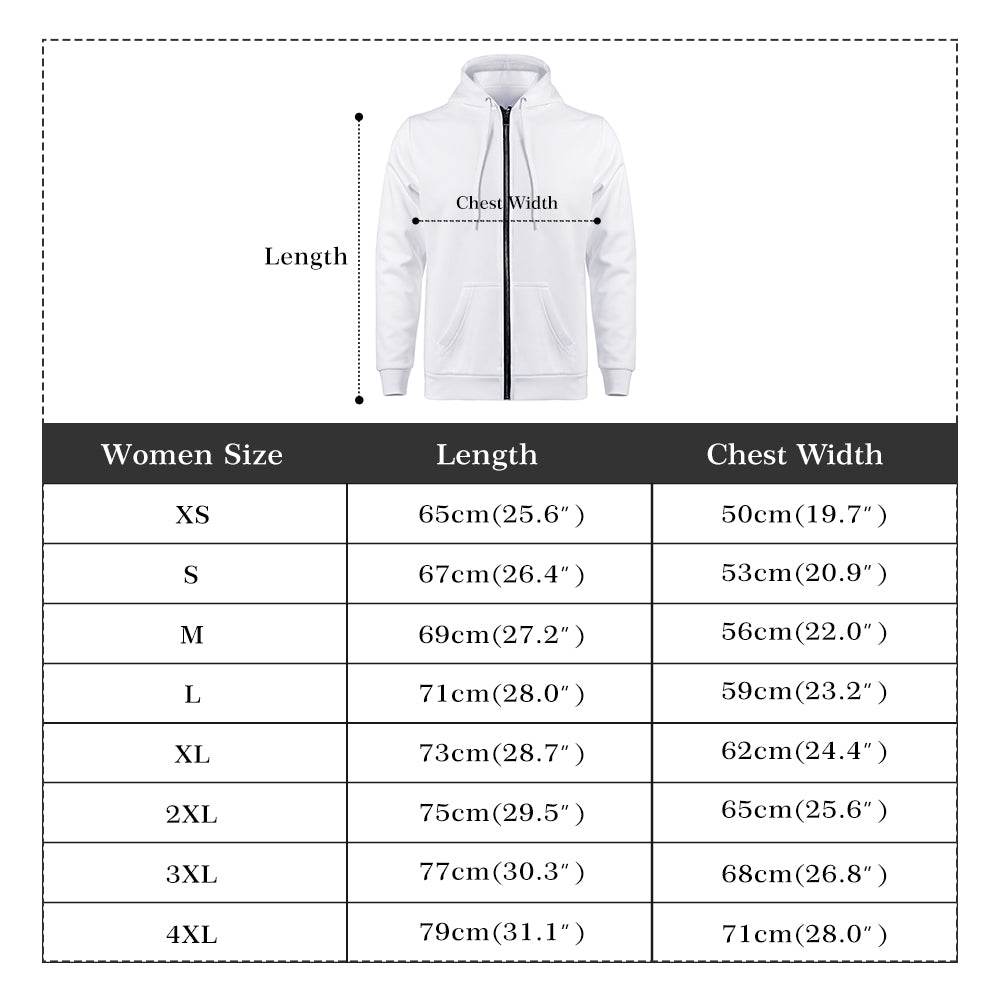 Womens Black and White Christmas Ornament Classic Zip Up Hoodie - DeRose Seasonal