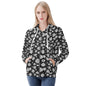 Womens Black and White Christmas Ornament Classic Zip Up Hoodie - DeRose Seasonal