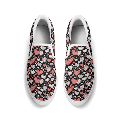 Women's Colorful Hearts Rubber Slip On Shoes - DeRose Seasonal