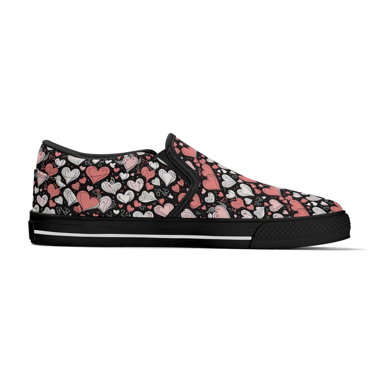Women's Colorful Hearts Rubber Slip On Shoes - DeRose Seasonal