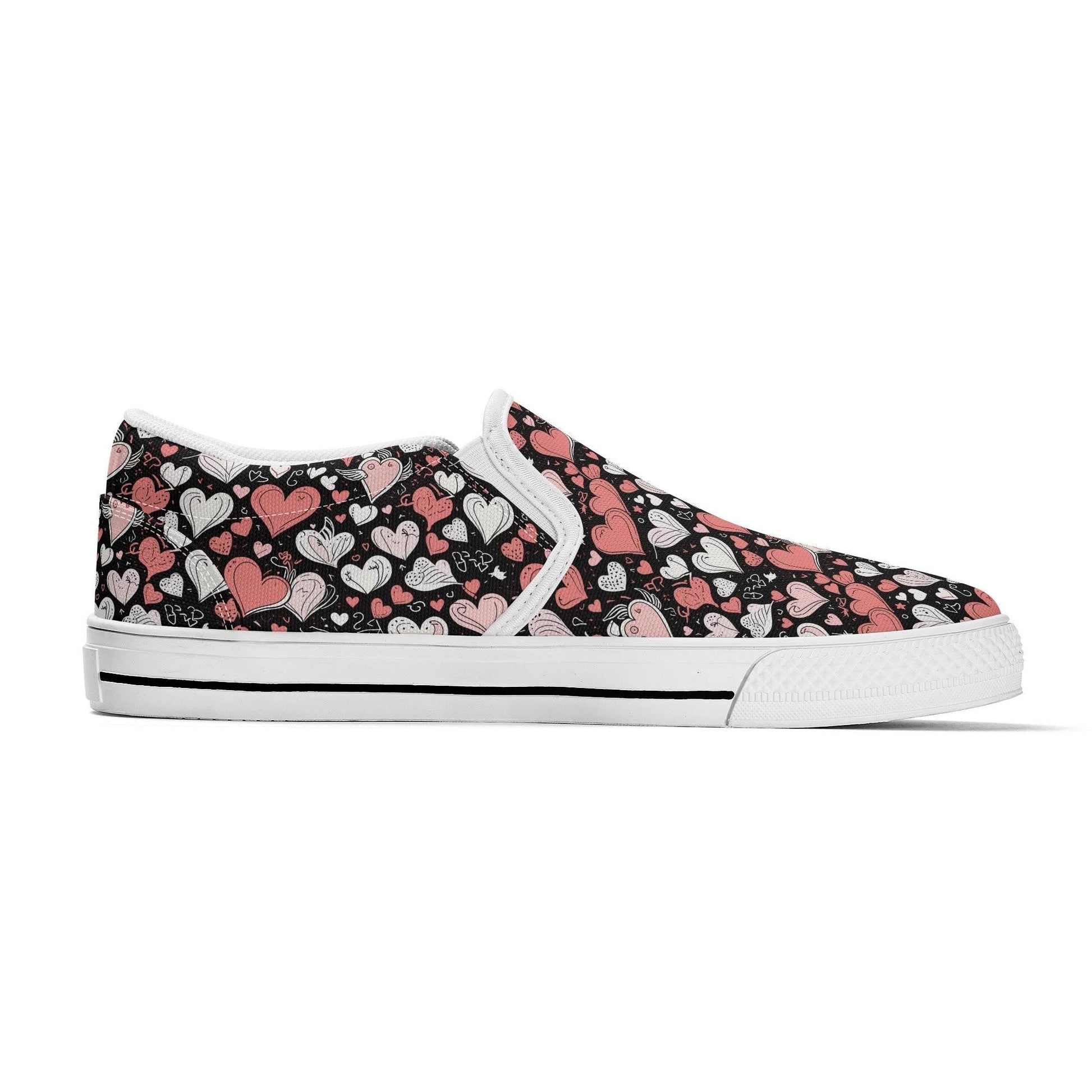 Women's Colorful Hearts Rubber Slip On Shoes - DeRose Seasonal