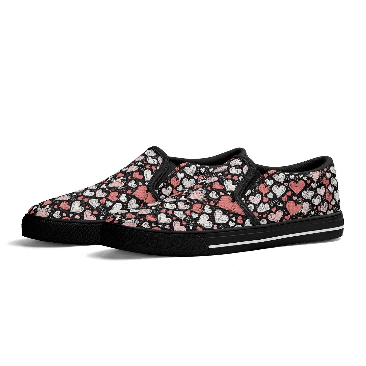 Women's Colorful Hearts Rubber Slip On Shoes - DeRose Seasonal