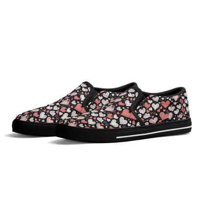 Women's Colorful Hearts Rubber Slip On Shoes - DeRose Seasonal