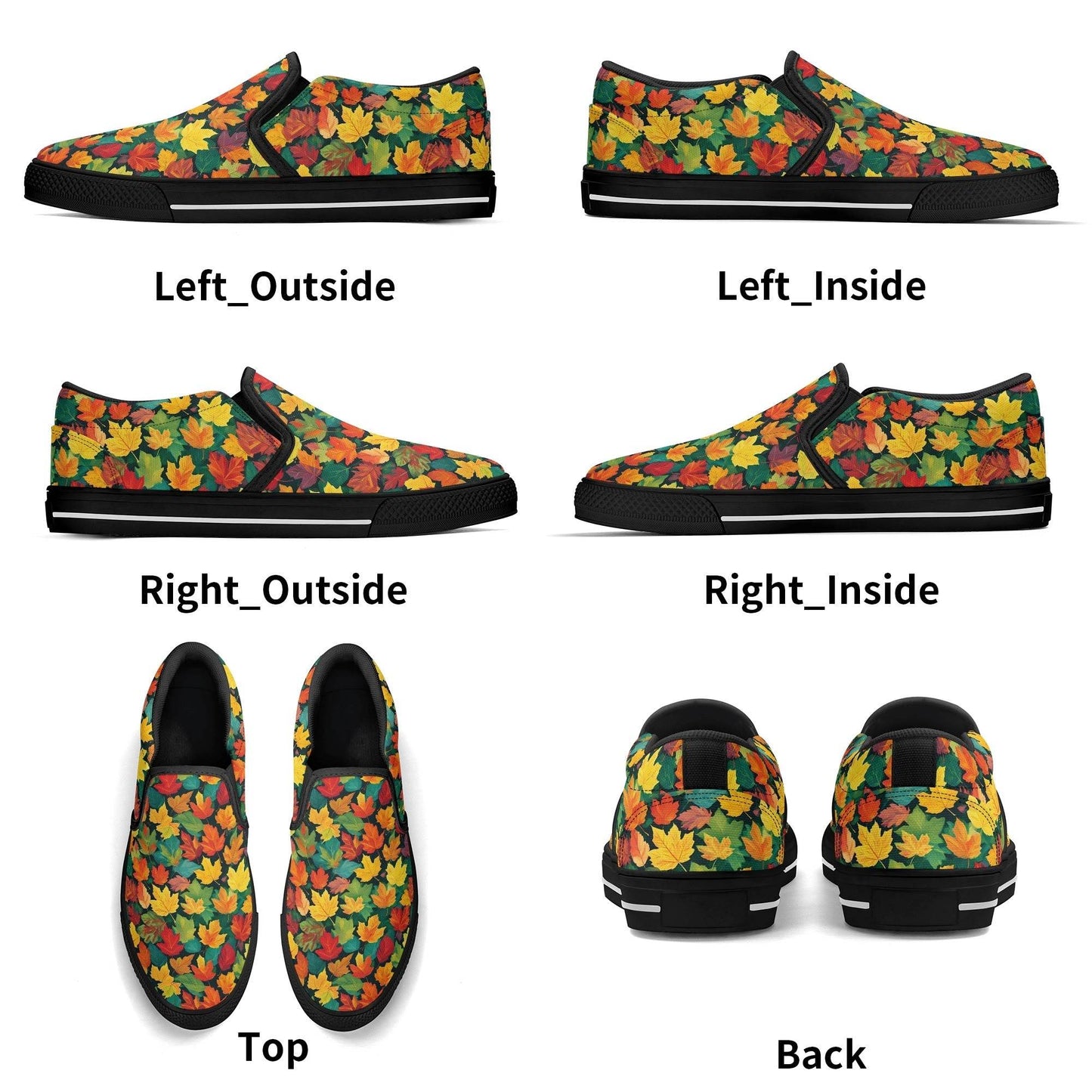 Women's Colorful Leaves Rubber Slip On Shoes - DeRose Seasonal