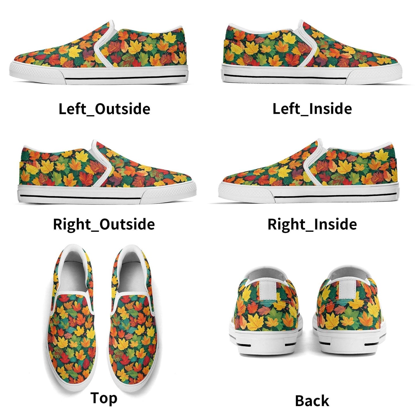 Women's Colorful Leaves Rubber Slip On Shoes - DeRose Seasonal