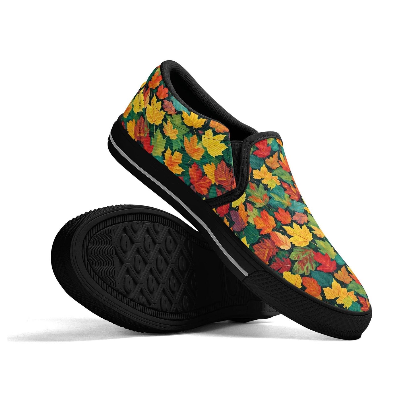 Women's Colorful Leaves Rubber Slip On Shoes - DeRose Seasonal