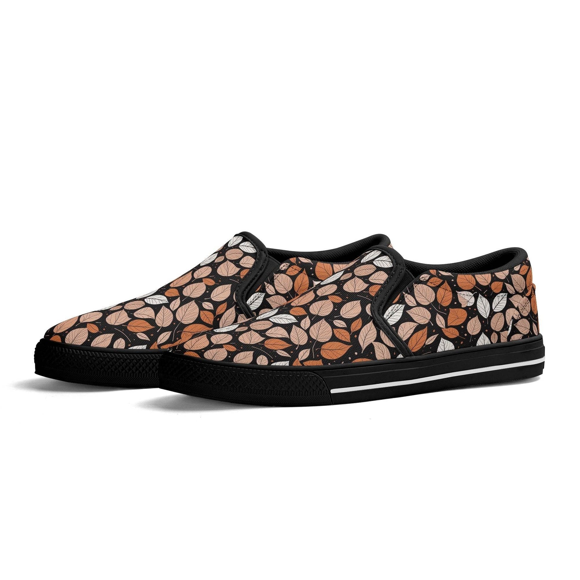 Women's Dark Leaves Rubber Slip On Shoes - DeRose Seasonal