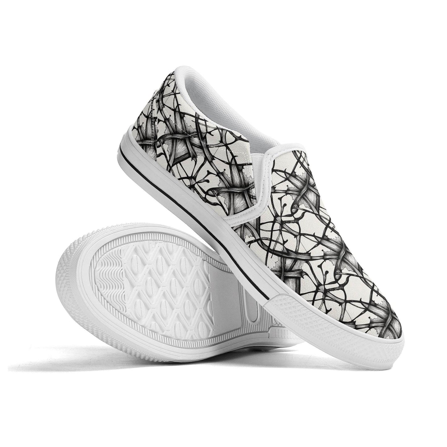Women's Floral Ink Rubber Slip On Shoes - DeRose Seasonal