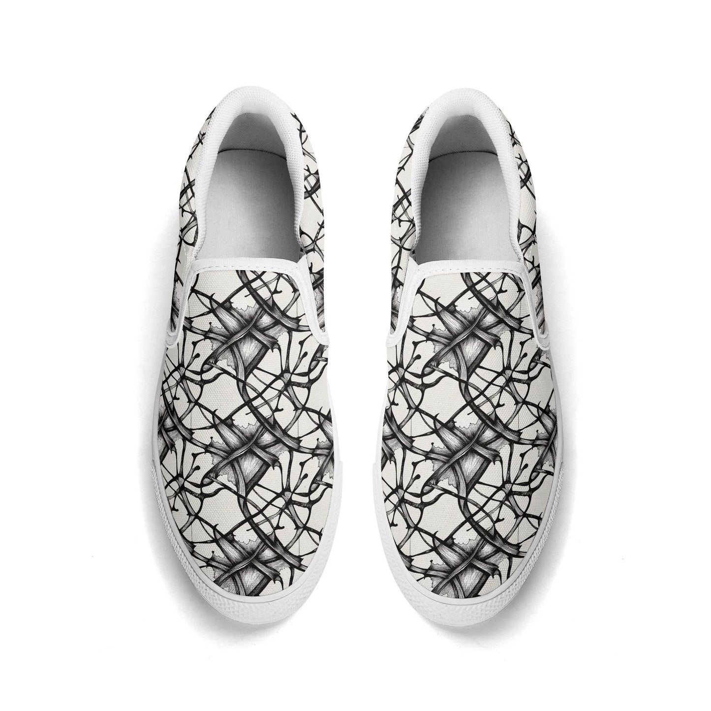 Women's Floral Ink Rubber Slip On Shoes - DeRose Seasonal