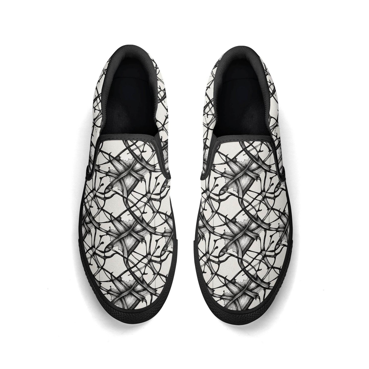 Women's Floral Ink Rubber Slip On Shoes - DeRose Seasonal