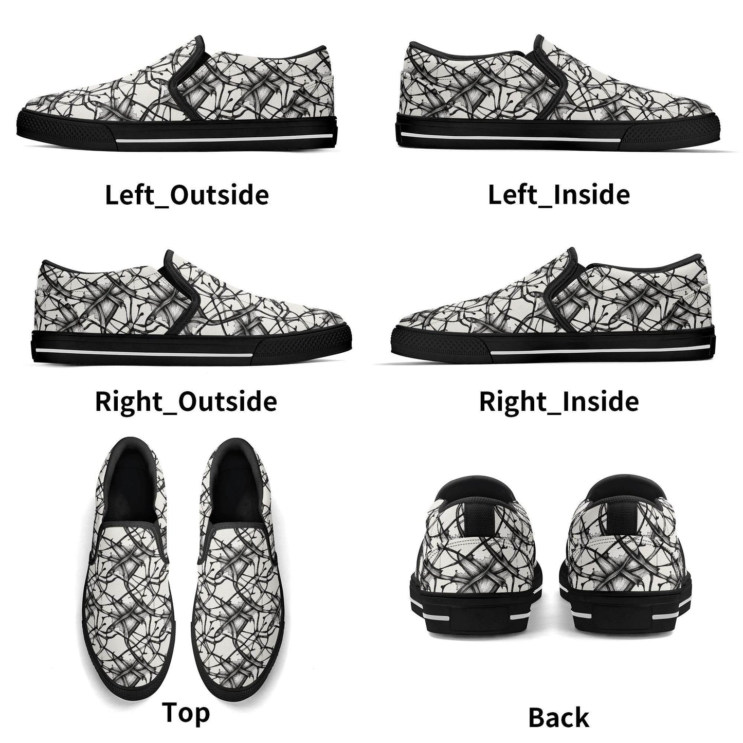 Women's Floral Ink Rubber Slip On Shoes - DeRose Seasonal
