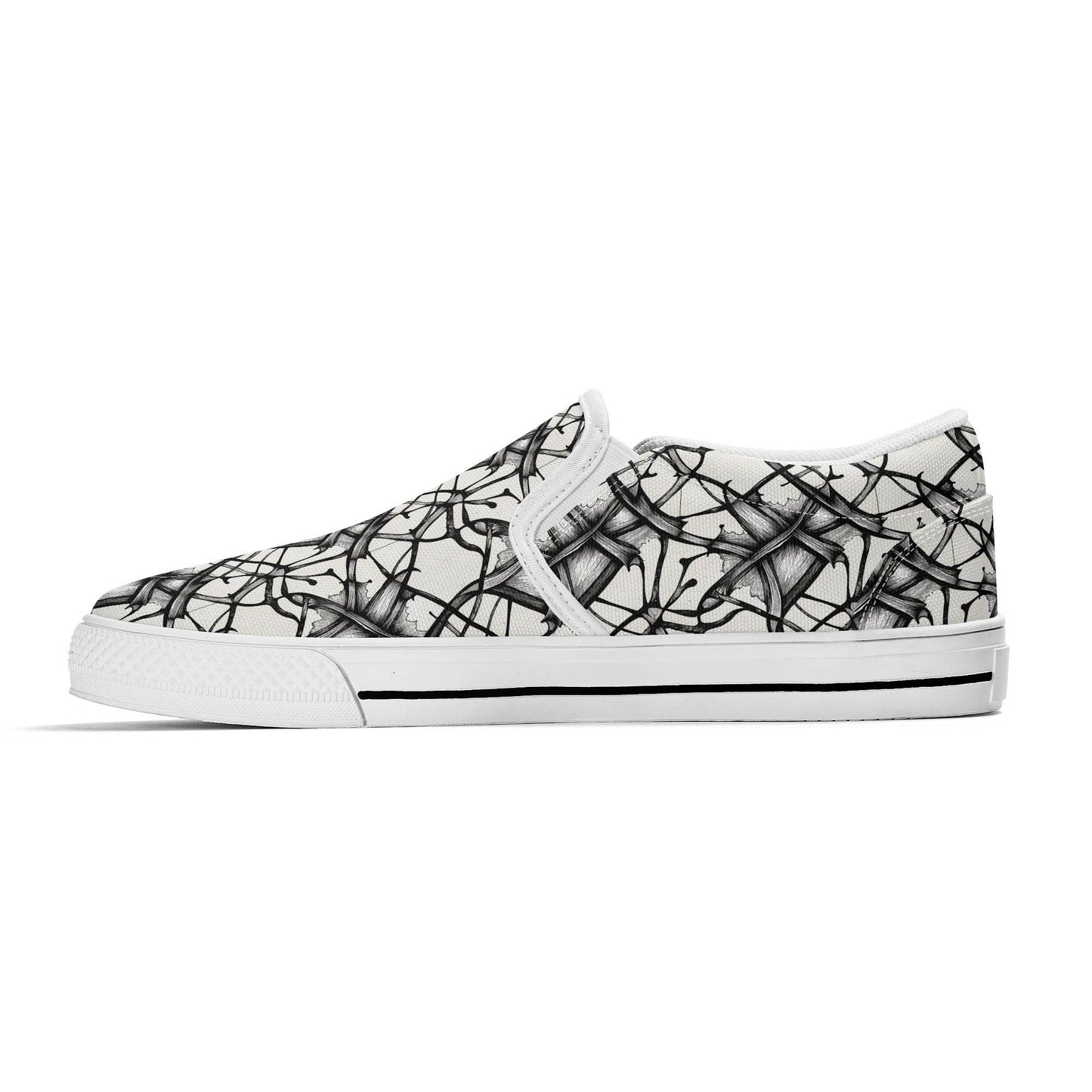 Women's Floral Ink Rubber Slip On Shoes - DeRose Seasonal