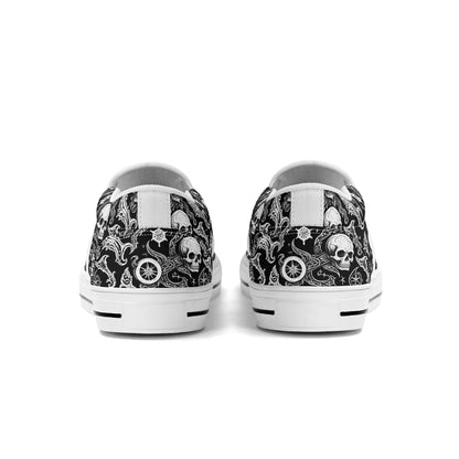 Women's Flying Skulls Rubber Slip On Shoes - DeRose Seasonal