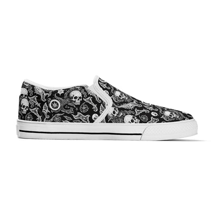 Women's Flying Skulls Rubber Slip On Shoes - DeRose Seasonal