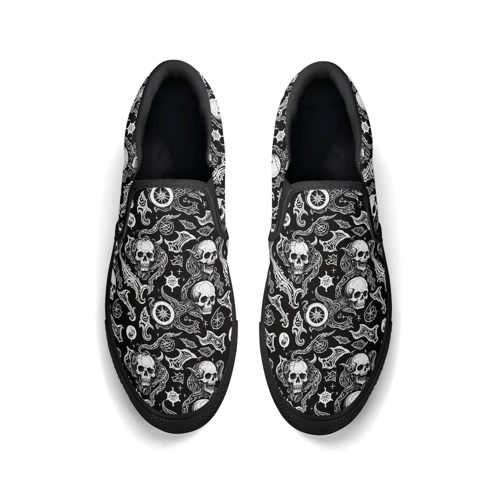 Women's Flying Skulls Rubber Slip On Shoes - DeRose Seasonal