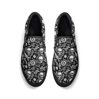 Women's Flying Skulls Rubber Slip On Shoes - DeRose Seasonal