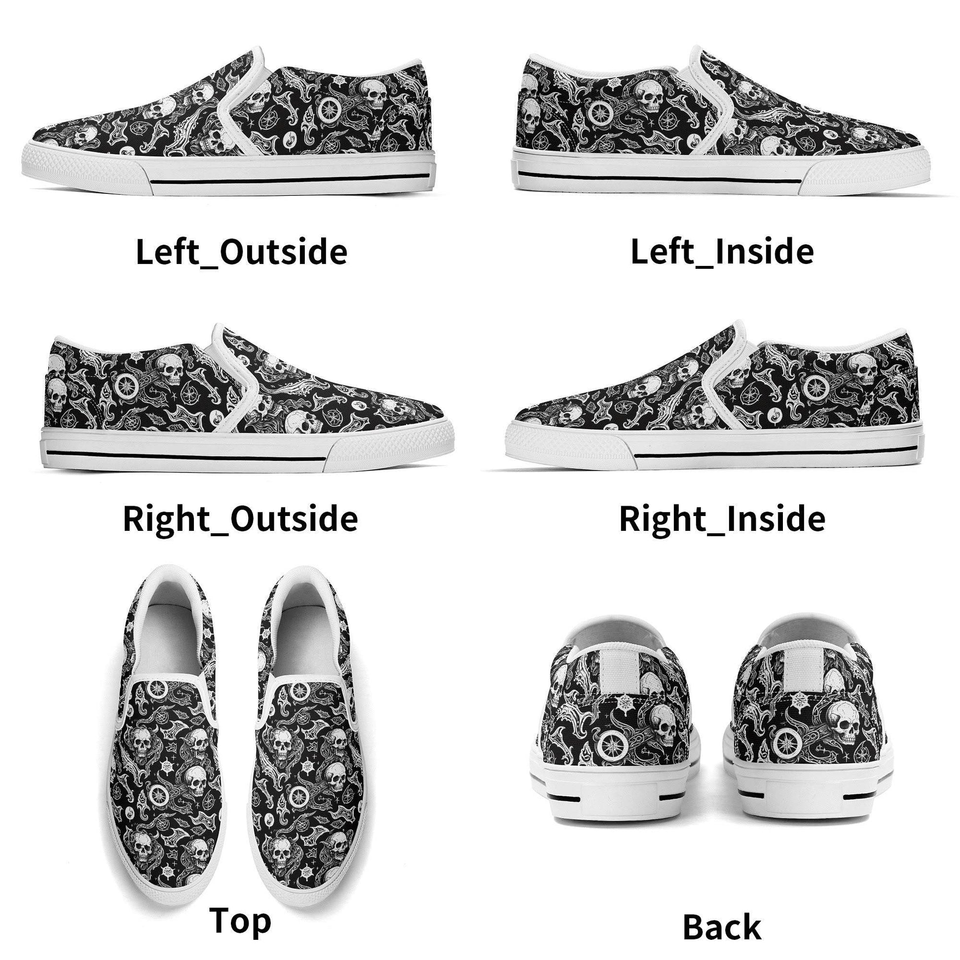 Women's Flying Skulls Rubber Slip On Shoes - DeRose Seasonal