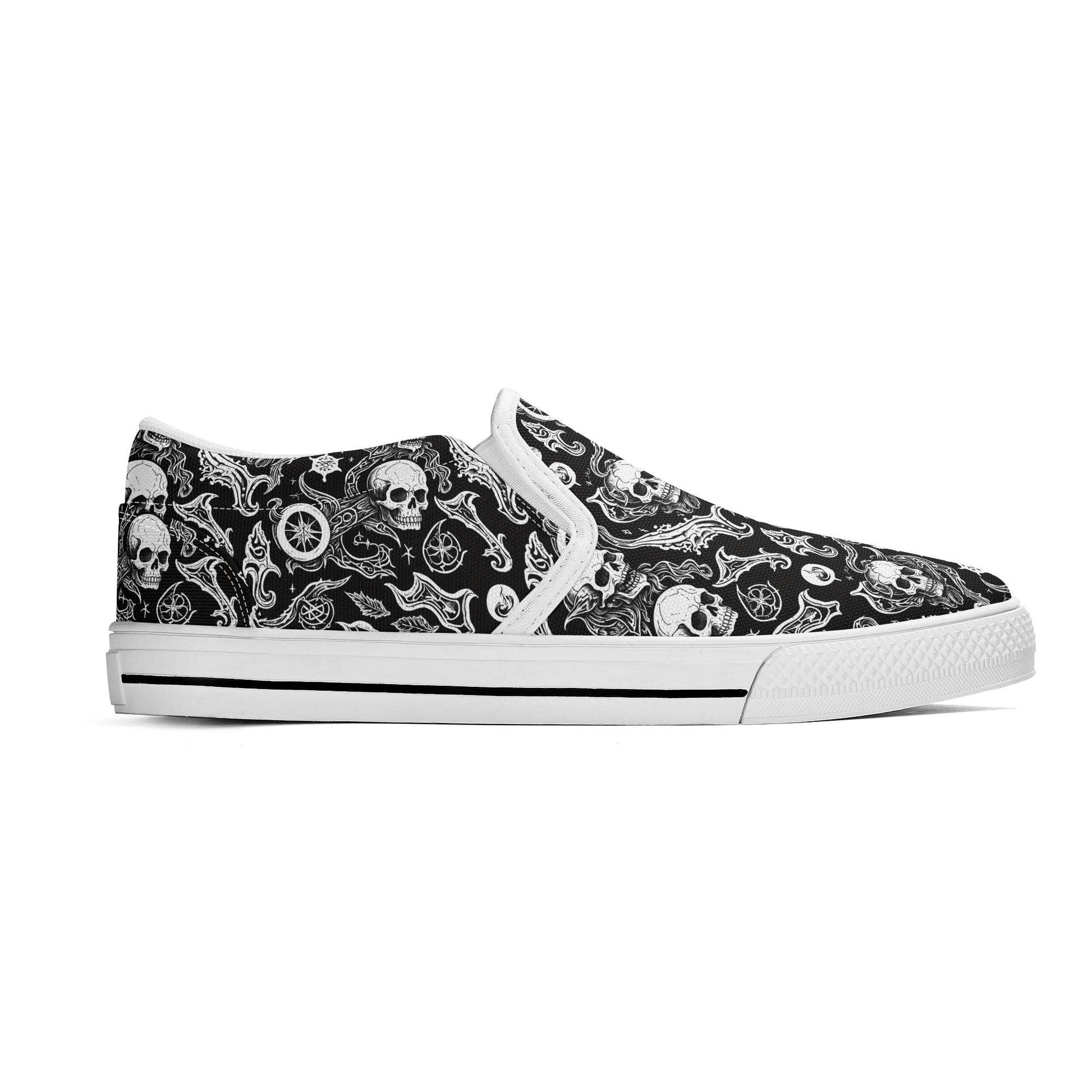 Women's Flying Skulls Rubber Slip On Shoes - DeRose Seasonal