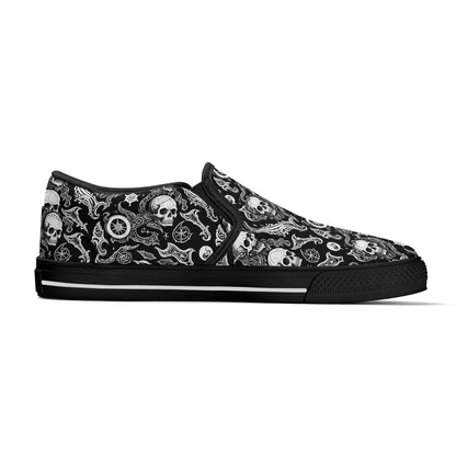 Women's Flying Skulls Rubber Slip On Shoes - DeRose Seasonal
