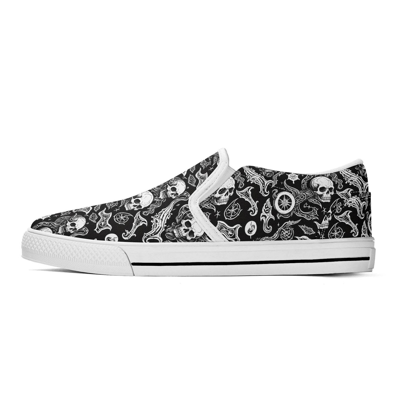 Women's Flying Skulls Rubber Slip On Shoes - DeRose Seasonal