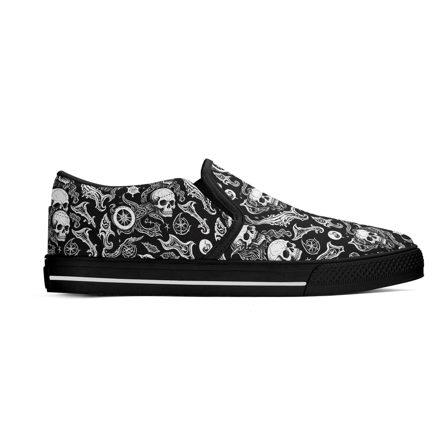 Women's Flying Skulls Rubber Slip On Shoes - DeRose Seasonal