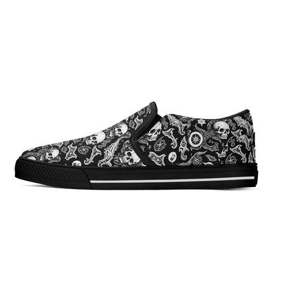 Women's Flying Skulls Rubber Slip On Shoes - DeRose Seasonal