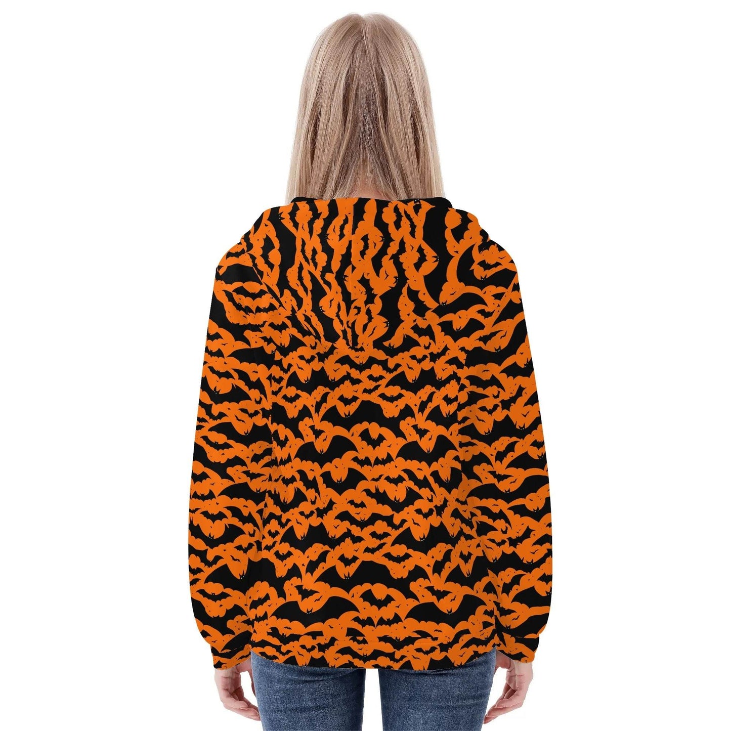 Womens Halloween Bats Classic Zip Up Hoodie - DeRose Seasonal