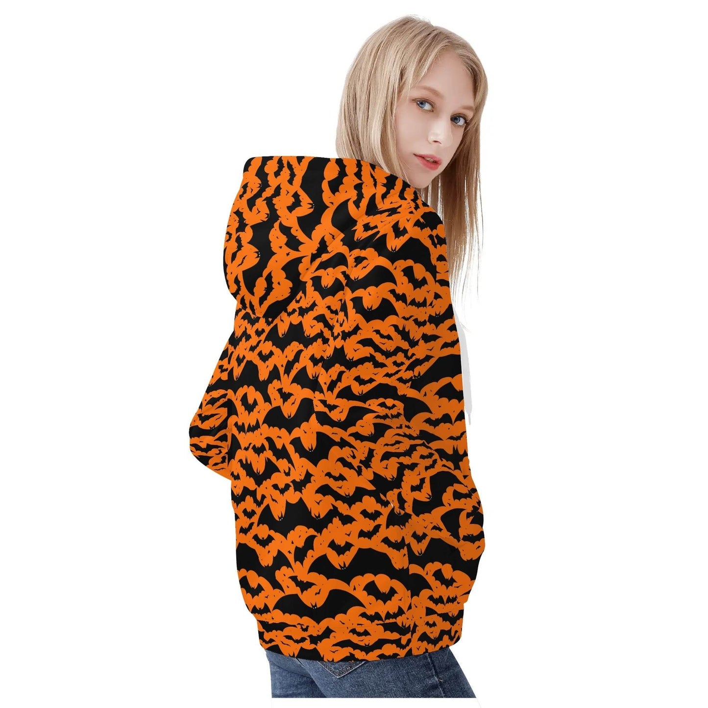 Womens Halloween Bats Classic Zip Up Hoodie - DeRose Seasonal