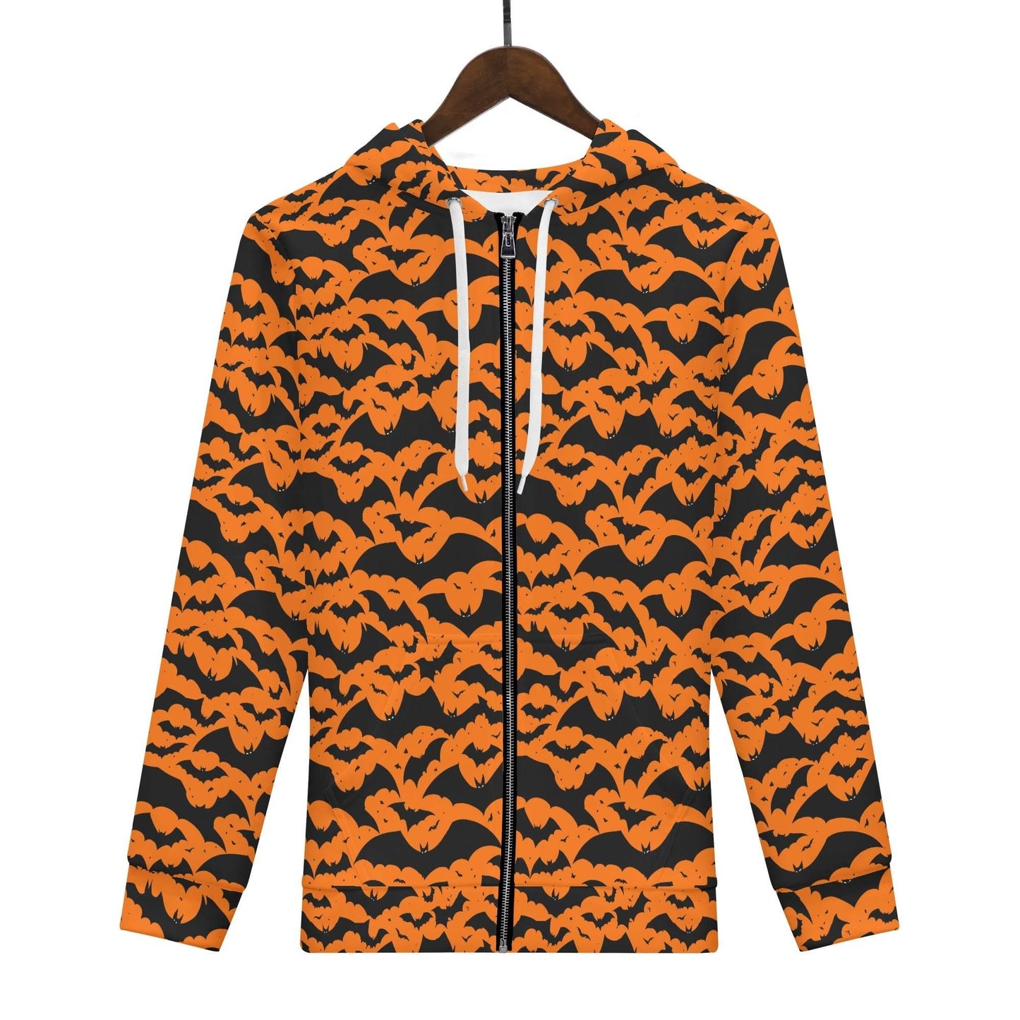 Womens Halloween Bats Classic Zip Up Hoodie - DeRose Seasonal