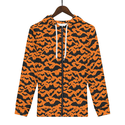 Womens Halloween Bats Classic Zip Up Hoodie - DeRose Seasonal