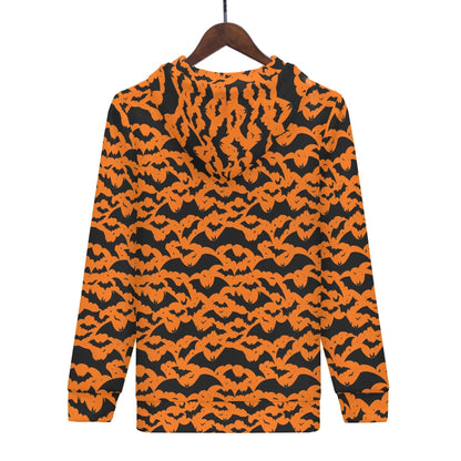 Womens Halloween Bats Classic Zip Up Hoodie - DeRose Seasonal