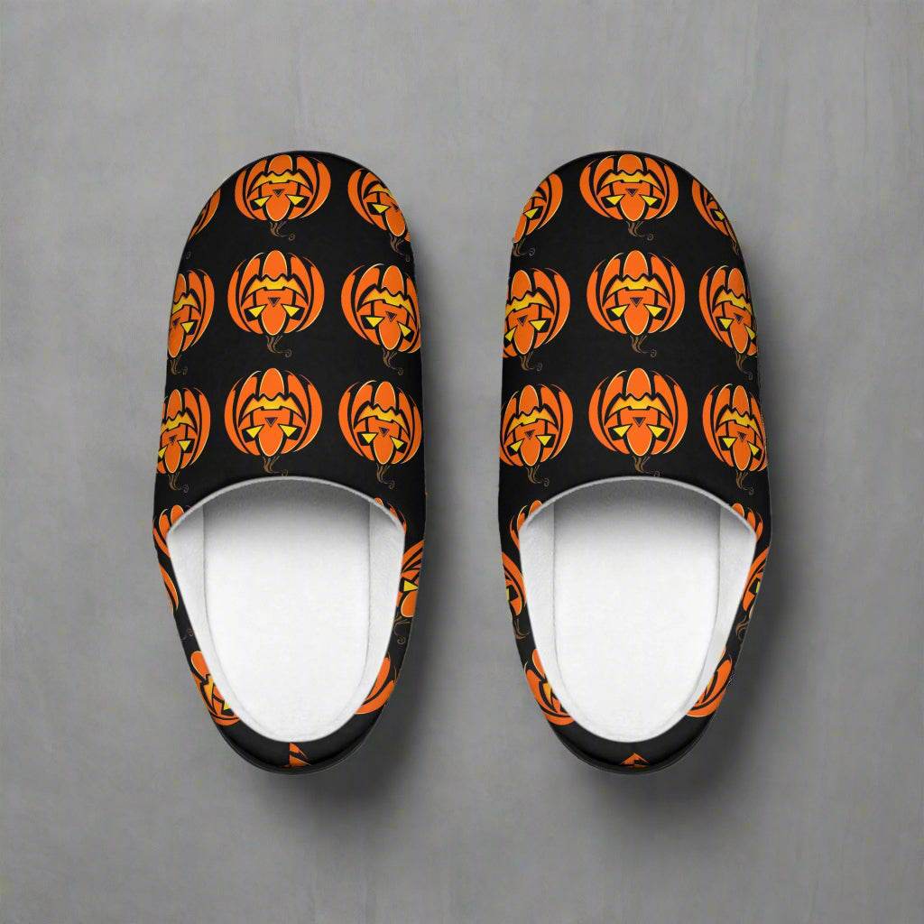 Women's Indoor Halloween Jack-O-Lantern Slippers - DeRose Seasonal