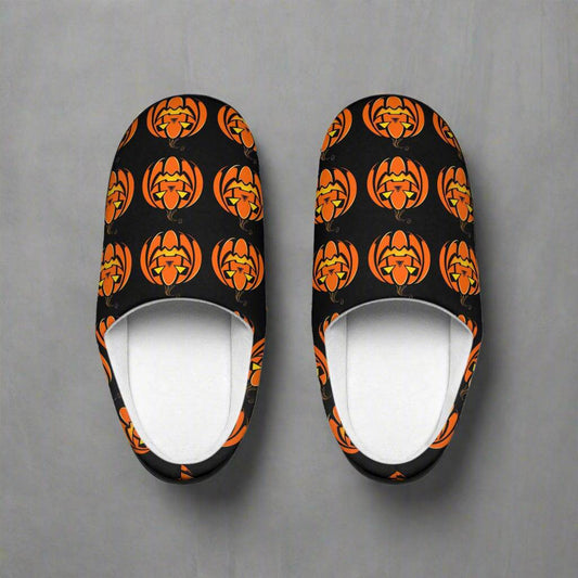 Women's Indoor Halloween Jack-O-Lantern Slippers - DeRose Seasonal