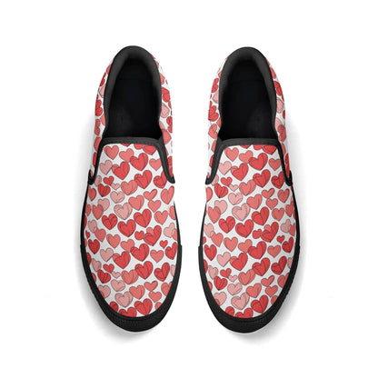 Women's Little Hearts Rubber Slip On Shoes - DeRose Seasonal