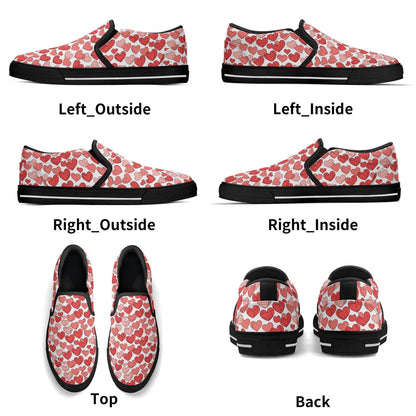 Women's Little Hearts Rubber Slip On Shoes - DeRose Seasonal