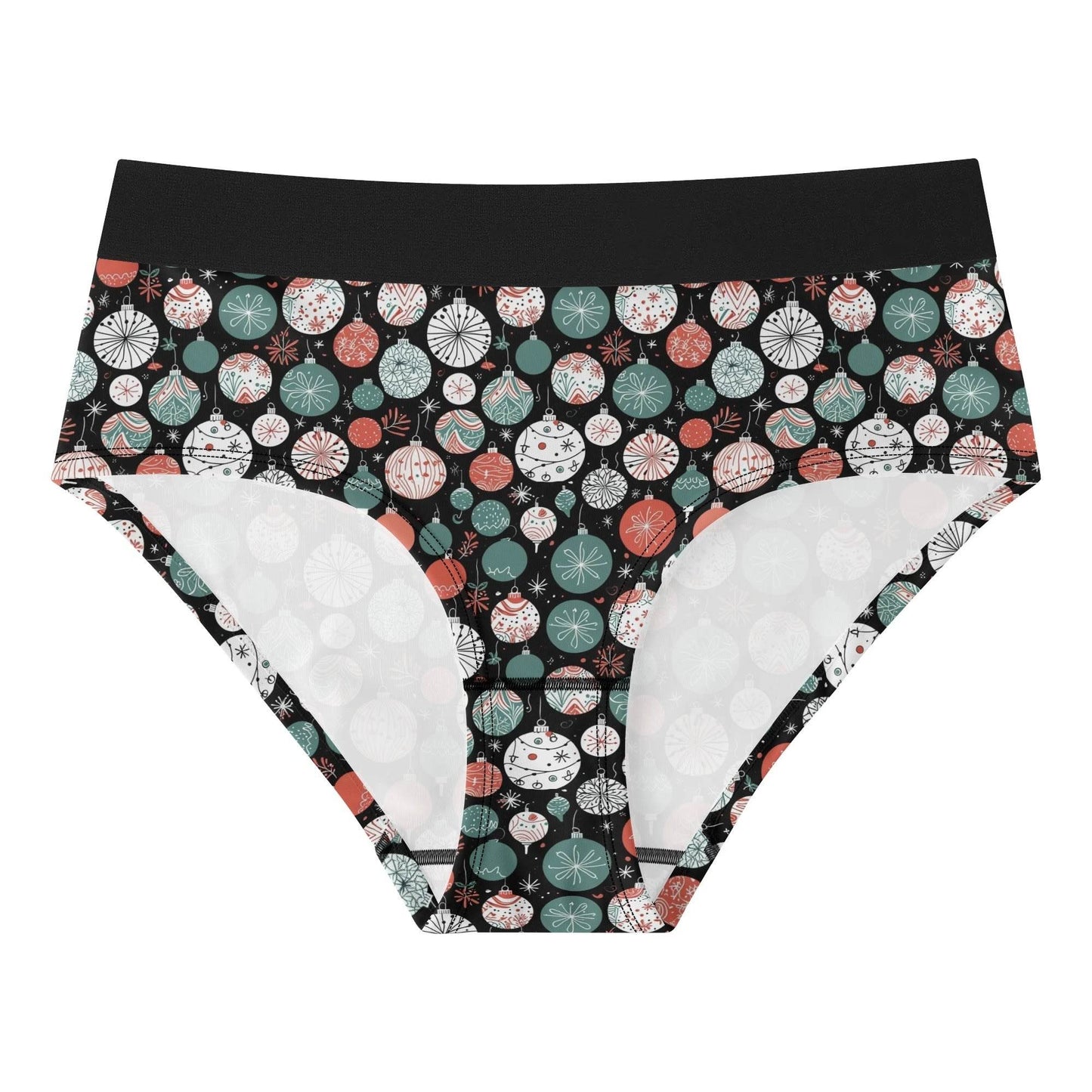 Women's Mid Waisted Colorful Ornaments Briefs - DeRose Seasonal