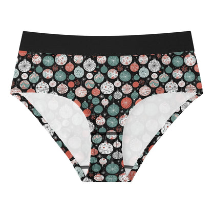 Women's Mid Waisted Colorful Ornaments Briefs - DeRose Seasonal