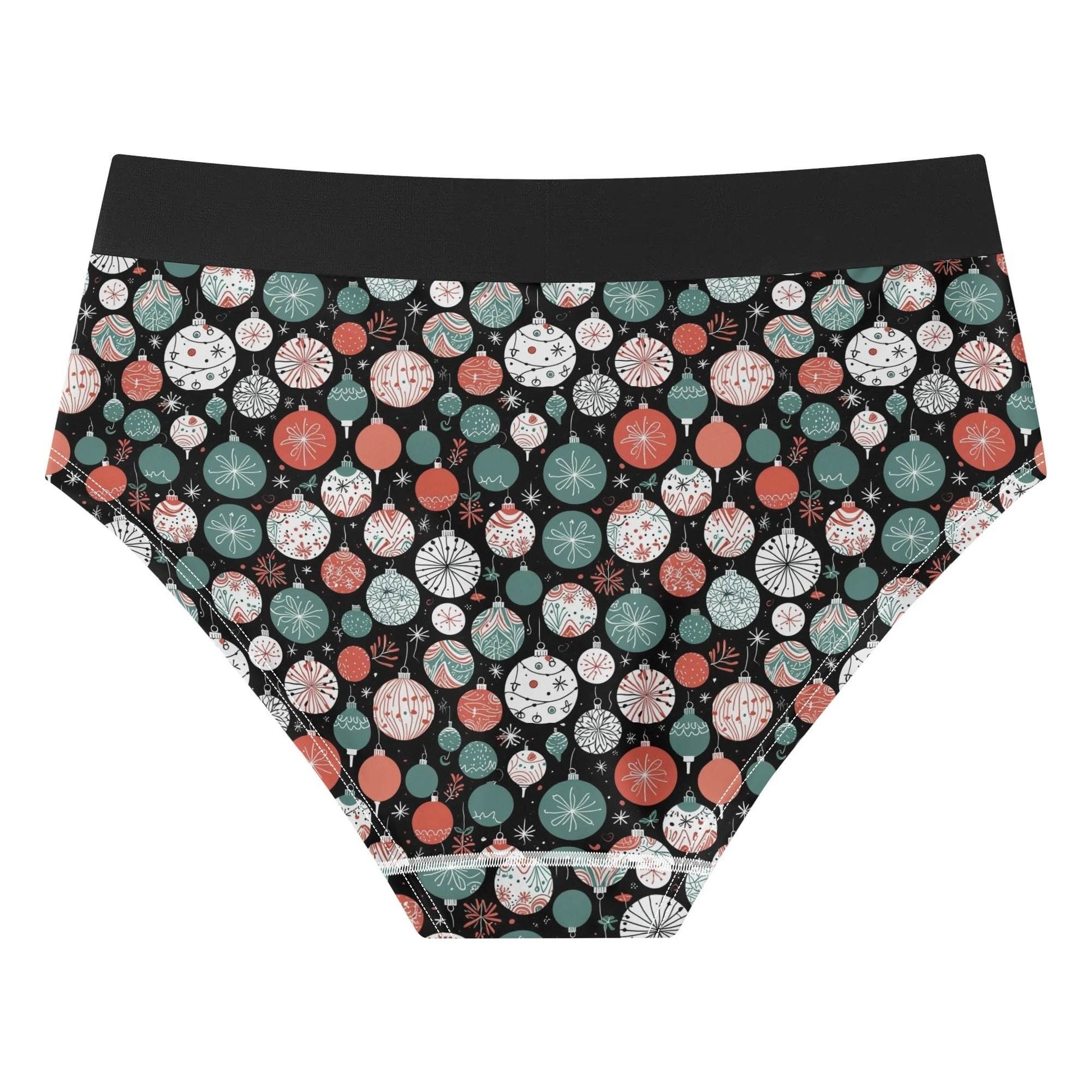 Women's Mid Waisted Colorful Ornaments Briefs - DeRose Seasonal
