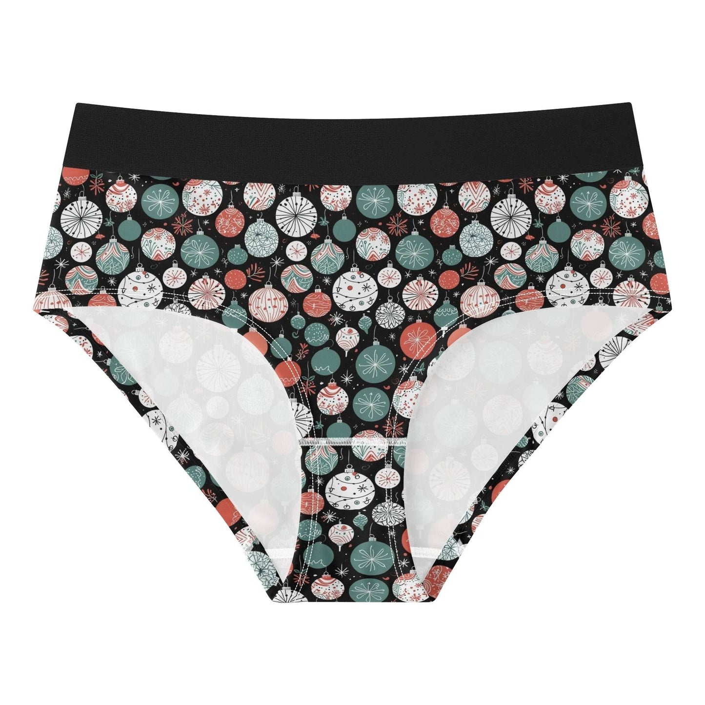 Women's Mid Waisted Colorful Ornaments Briefs - DeRose Seasonal