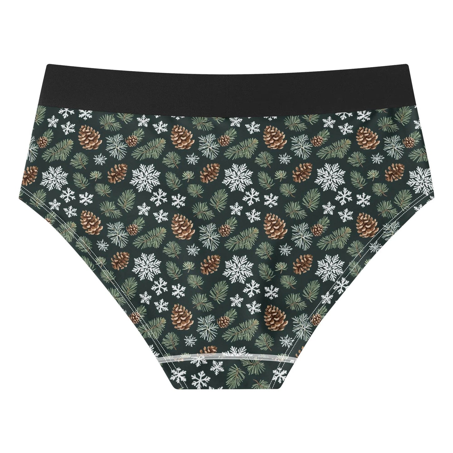 Women's Mid Waisted Snowflake PIne Briefs - DeRose Seasonal
