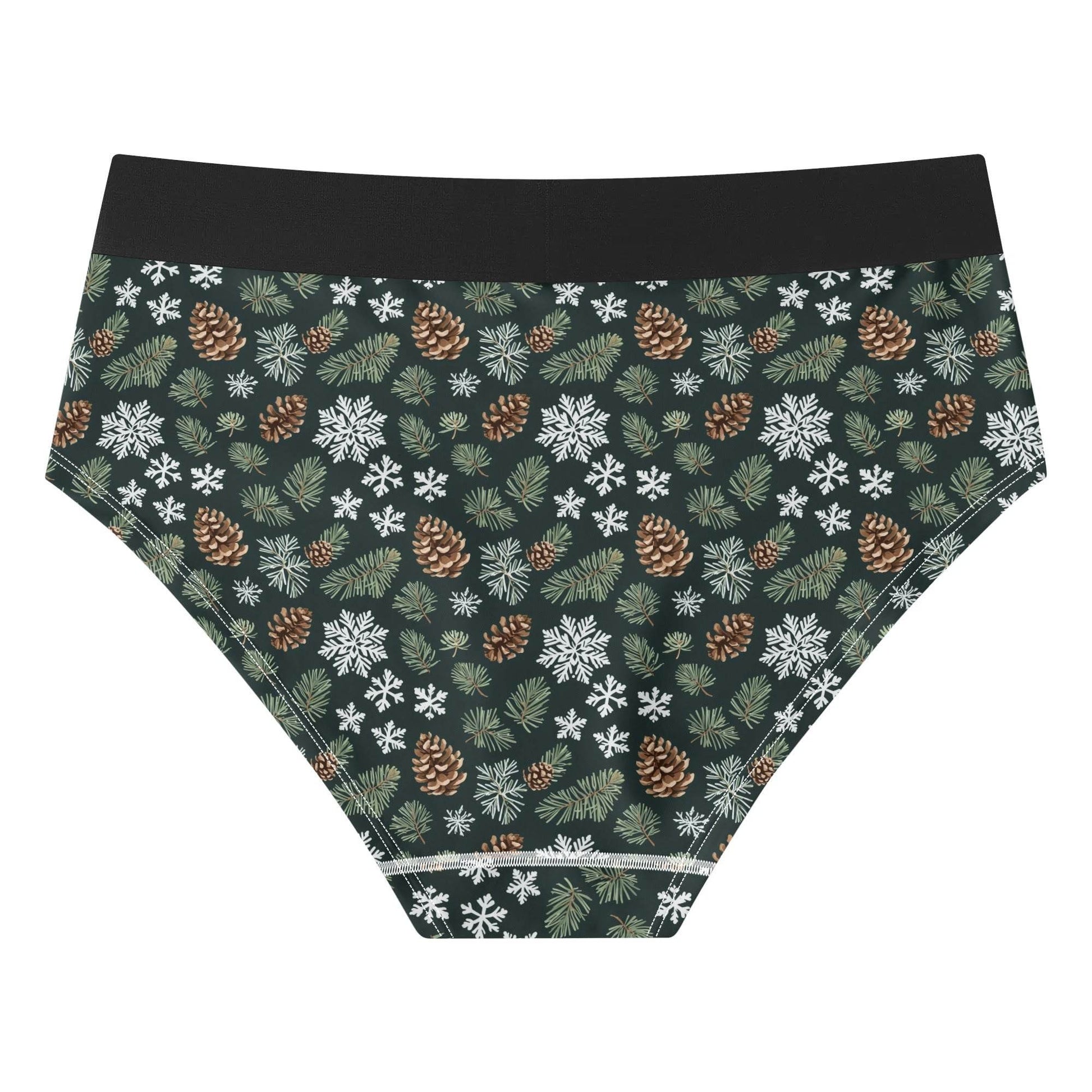 Women's Mid Waisted Snowflake PIne Briefs - DeRose Seasonal