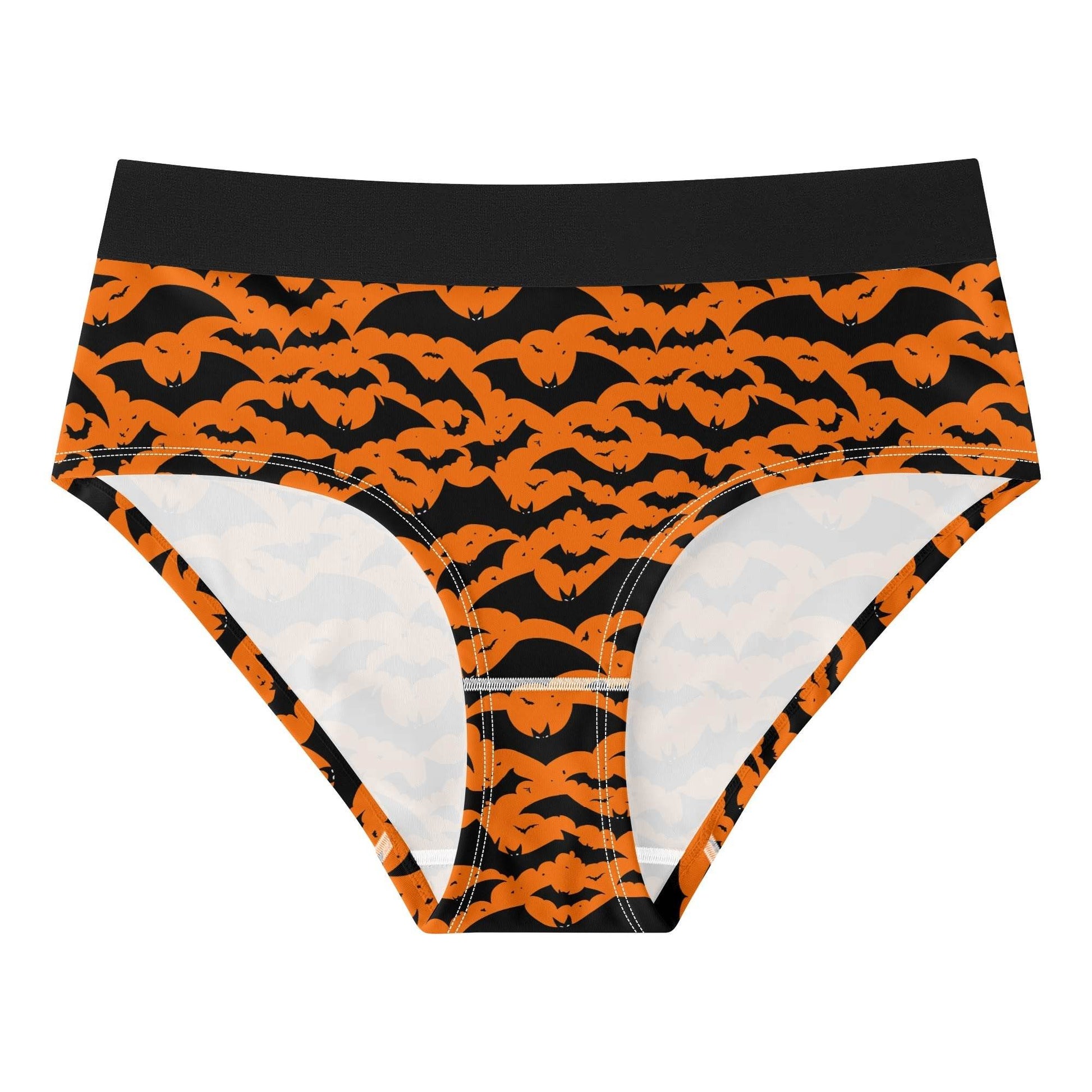 Women's Mid Waisted Halloween Bats Briefs - DeRose Seasonal
